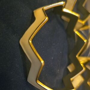 White & Gold Bangle Bracelet Set